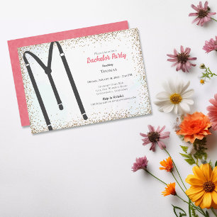 Black Suspenders Bachelor Party Einladung