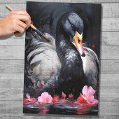 Black Swan 1 Decoupage Paper Seidenpapier