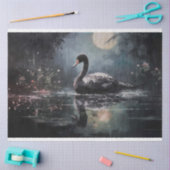 Black Swan 4 Decoupage Paper Seidenpapier (Basteln)