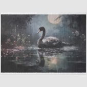 Black Swan 4 Decoupage Paper Seidenpapier (Vorderseite)