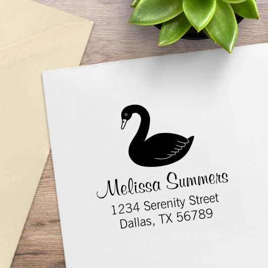 Black Swan-Adresse Gummistempel