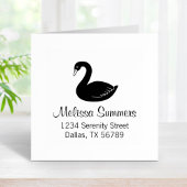 Black Swan-Adresse Gummistempel