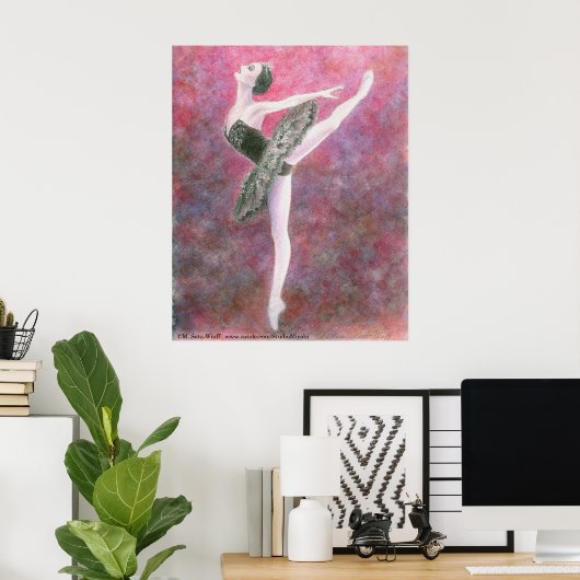 Black Swan Ballet Art Print Poster (Heimbüro)