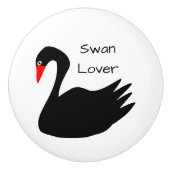 Black Swan Design Personalisiert Keramikknauf (Vorderseite)