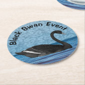 Black Swan-Ereignis Runder Pappuntersetzer (Angewinkelt)