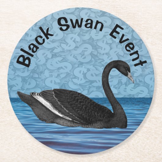 Black Swan-Ereignis Runder Pappuntersetzer (Vorderseite)