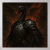Black Swan Knight – Dark Fantasy Warrior Poster (Vorne)