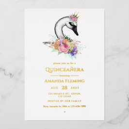 Black Swan Quinceañera Einladung