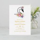 Black Swan Quinceañera Einladung (Stehend vorne)