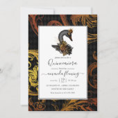 Black Swan Quinceañera Einladung (Vorderseite)