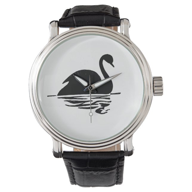 Black Swan Silhouette Armbanduhr (Vorderseite)