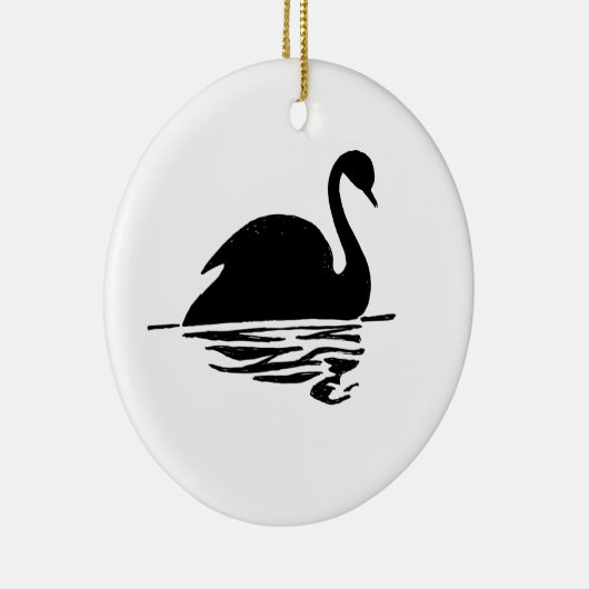 Black Swan-Silhouette Keramikornament (Rechts)