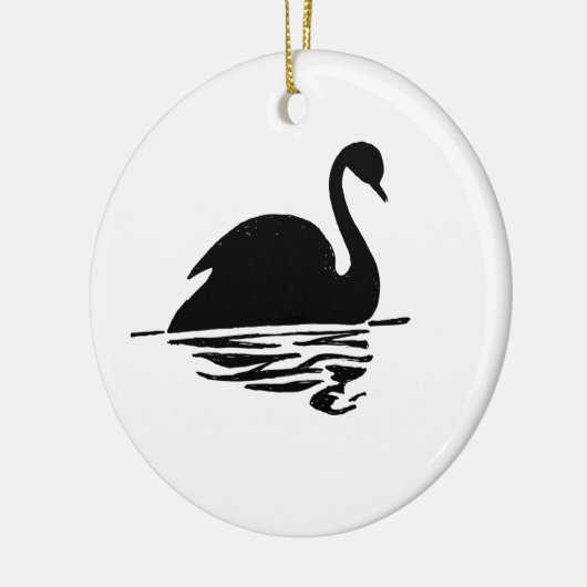 Black Swan-Silhouette Keramikornament (Links)