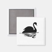 Black Swan Silhouette Magnet (Vorderseite/Rückseite)