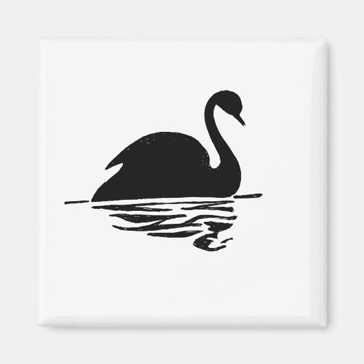 Black Swan Silhouette Magnet (Vorne)