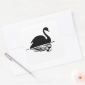 Black Swan Silhouette Quadratischer Aufkleber (Umschlag)