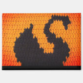 Black Swan Tropical Sunset Artisan Crochet Print Magnet (Vorderseite)
