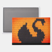 Black Swan Tropical Sunset Artisan Crochet Print Magnet (Vorderseite/Rückseite)
