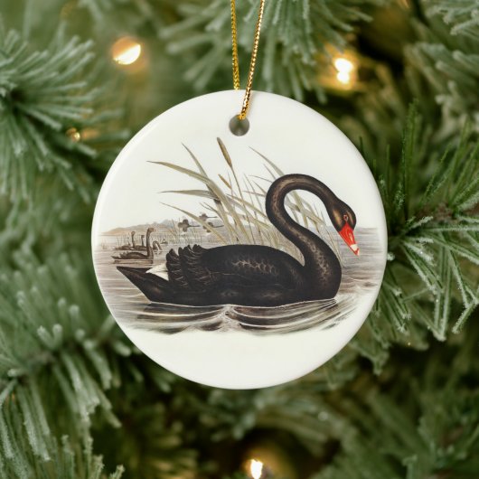 Black Swan Vintage Weihnachtsbaum Keramik Ornament (Baum)