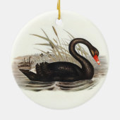Black Swan Vintage Weihnachtsbaum Keramik Ornament (Hinten)