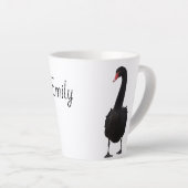 Black Swan Wildlife Art Personalisierter Name Tier Milchtasse (Rechte Ecke)