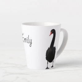 Black Swan Wildlife Art Personalisierter Name Tier Milchtasse