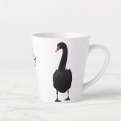 Black Swan Wildlife Art Personalisierter Name Tier Milchtasse (Rechts)