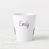 Black Swan Wildlife Art Personalisierter Name Tier Milchtasse (Vorderseite)