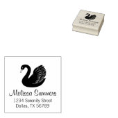 Black Swan Wings up Address Gummistempel (Stempel)
