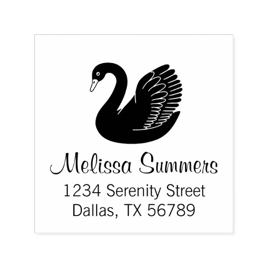 Black Swan Wings up Address Permastempel (Design)