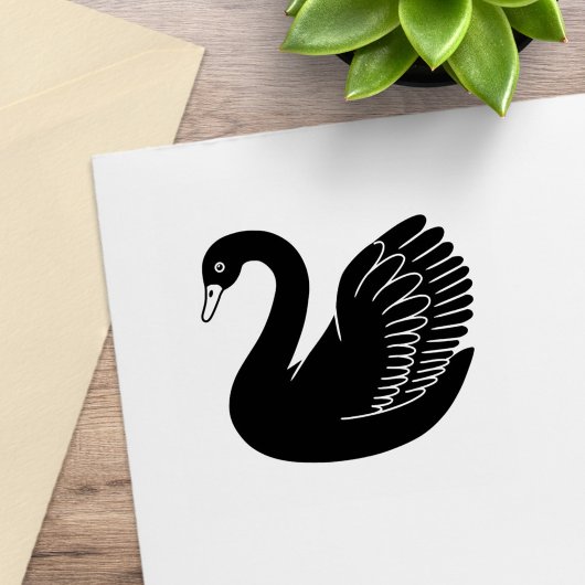 Black Swan Wings up Gummistempel