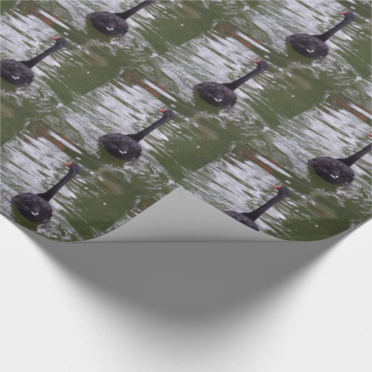 Black Swan Wrapping Paper Geschenkpapier (Ecke)