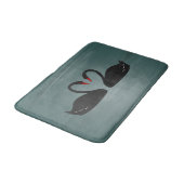 Black Swans Bath Mat Badematte (Schrägansicht)