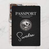 Black Sweden Passport Save the Date (Vorne/Hinten)