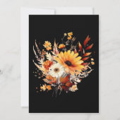 Black Sweet 16 Birthday Fall Floral Einladung (Rückseite)