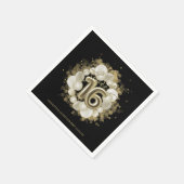 Black Sweet 16 Gold Aquarellballons Serviette (Ecke)