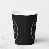 Black Sweet 16 Pink & White Script Paper cup Pappbecher (Rechts)