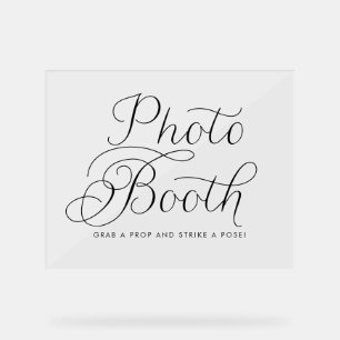 Black Sweet Calligraphy Wedding Foto Booth Acrylschild