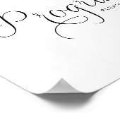 Black Sweet Calligraphy Weddingprogramme Poster (Ecke)