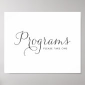 Black Sweet Calligraphy Weddingprogramme Poster (Vorne)