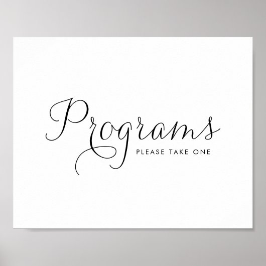 Black Sweet Calligraphy Weddingprogramme Poster (Vorne)