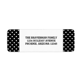 Black Sweet Polka Dot Holiday Address Labels