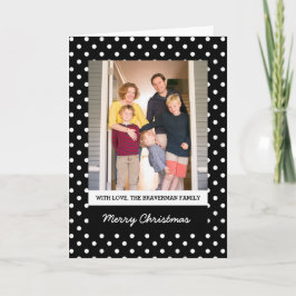 Black Sweet Polka Dot Holiday Foto Grußkarte Feiertagskarte