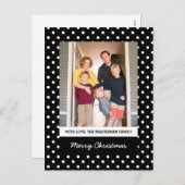 Black Sweet Polka Dot Holiday Foto Postkarte (Vorne/Hinten)