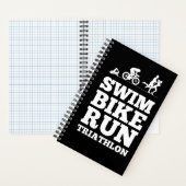 Black ・ Swim Bike Run Triathlon Motivation Notizblock (Innen)