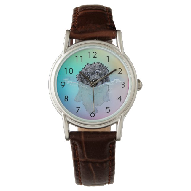 Black Swimming DOODLEMOJI Watch Armbanduhr (Vorderseite)