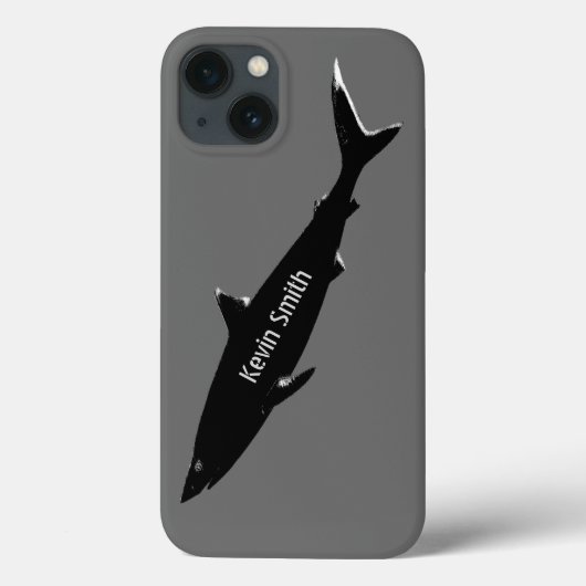 Black Swimming Shark Personalized Case-Mate iPhone Hülle (Rückseite)