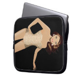 Black Swimsuit Girl Laptop Case (Vorderseite Links)