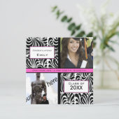 Black Swirl Abschluss Abschiedsveranstaltung Einladung (Stehend Vorderseite)