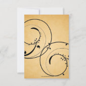 Black Swirl Aqua Monogram Wedding RSVP Karte (Rückseite)